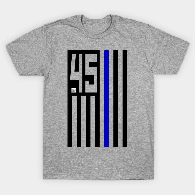 45 Supports The BLUE Flag (Vert) T-Shirt by SEspider